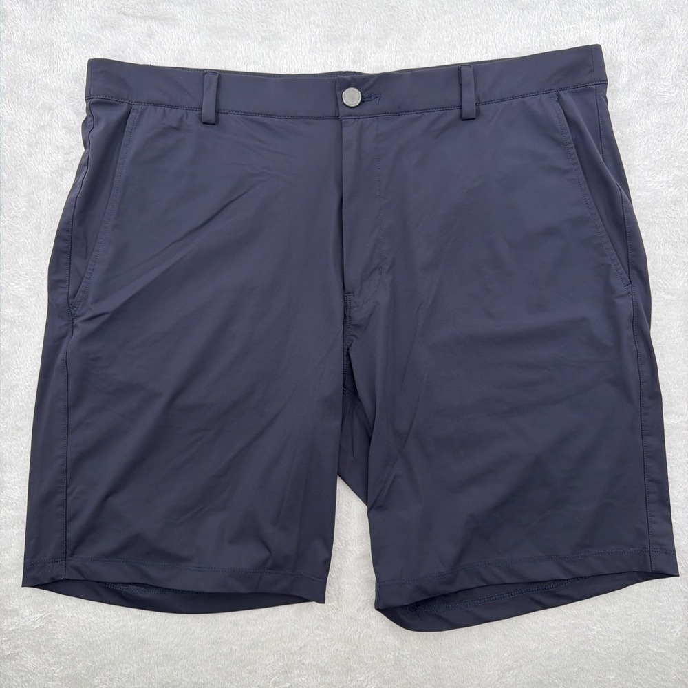 INFINITY Linear Flex Shorts Mens 38 Navy Performance Golf Stretch Nylon Active
